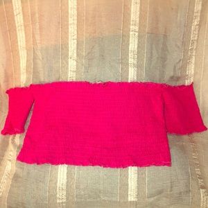 Hot Pink Zara off the shoulder top